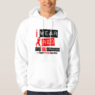 Slå medvetenheten som jag ha på sig det röda sweatshirt med luva