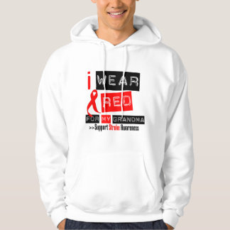 Slå medvetenheten som jag ha på sig det röda sweatshirt med luva