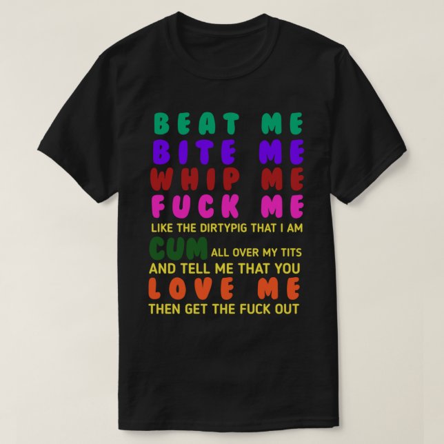 slå mig bita att jag piskar mig t shirt (Design framsida)