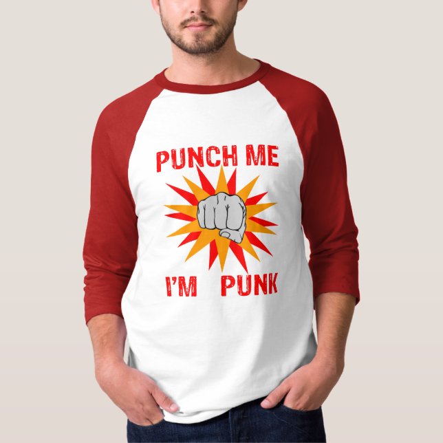 Slå mig jag är punk t shirt (Framsida)
