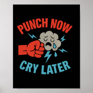 Slå nu Martial Arts Boxing Humor-grafik Poster