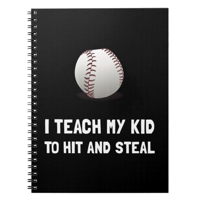 Slå och stjäla baseball anteckningsbok med spiral (Framsidan)