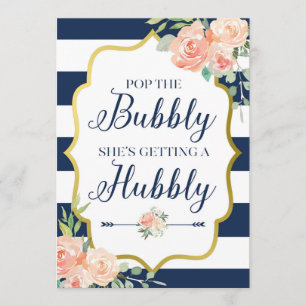 Slå på bubbeln hon får ett hubby-tecken inbjudningar