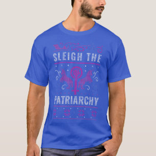 Sla patriarkatet Roligt feministiskt fult jul T Shirt