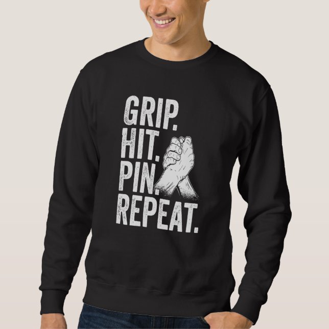 Slå Pin Repeat Arm Villing i arm Lång Ärmad Tröja (Framsida)