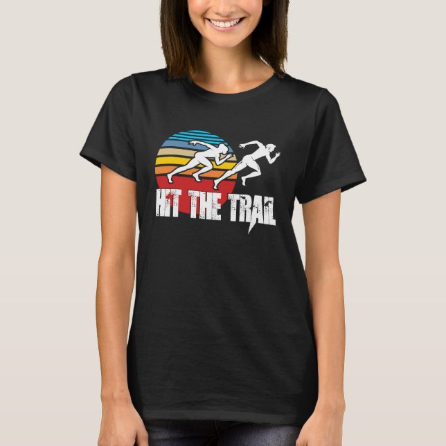Slå spårspåret för joggare av Cross country spring T Shirt (Framsida)