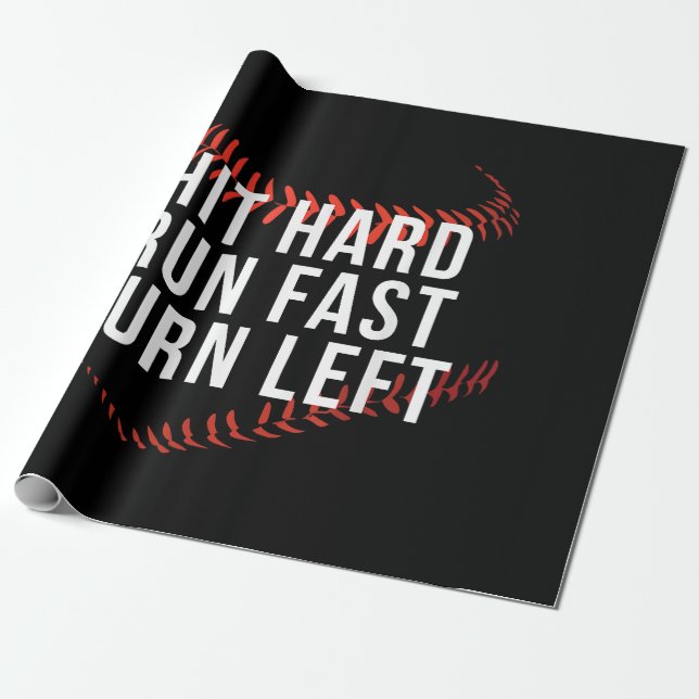 Slå Springa Fast-sväng Lämnat Baseball Player Presentpapper (Utrullad)