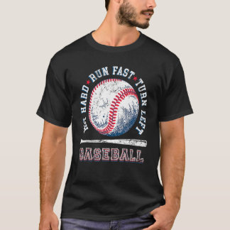 Slå Springa Fast-sväng Lämnat Baseball Player T Shirt
