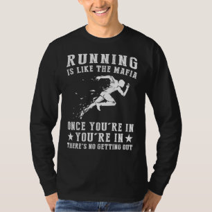 Slå trottoaren, ingen återvändo! Funny Running M T Shirt