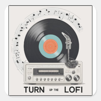 Slå upp LoFi-märket Fyrkantigt Klistermärke