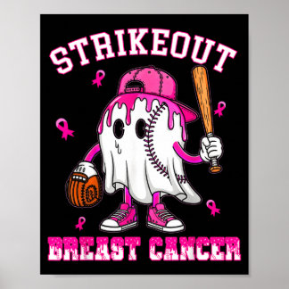 Slå Ut Bröstcancer Baseboll Kamp Medvetenhet Poster