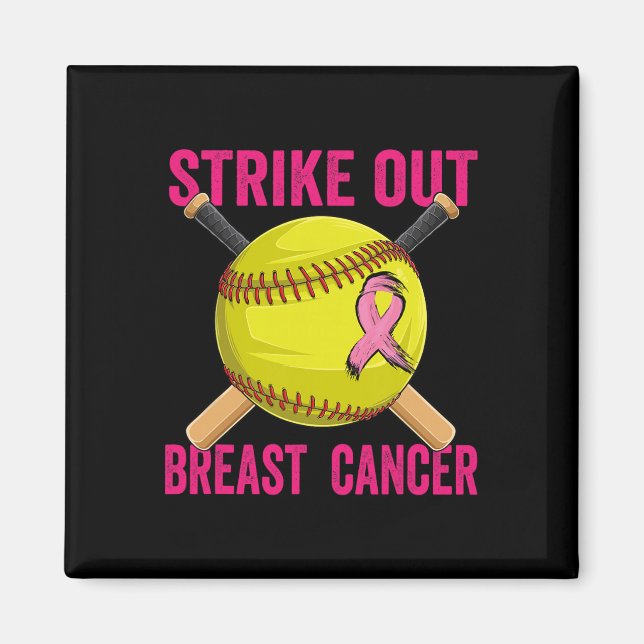 Slå Ut Bröstcancer Medvetenhet Softll Fighters Magnet (Framsidan)