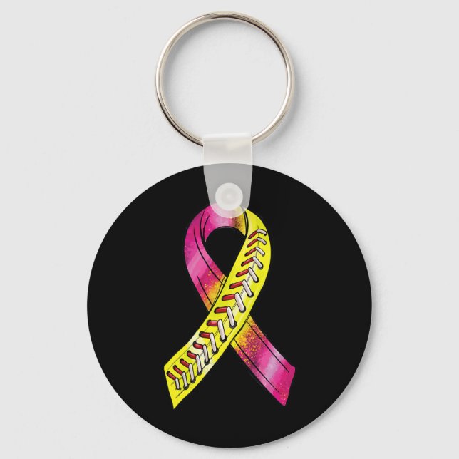Slå Ut Bröstcancerdagen Rosa Band Nyckelring (Framsida)