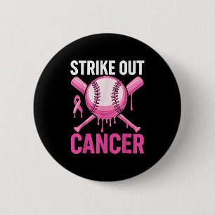 Slå Ut Cancer Bröstcancer Medvetenhet Baseboll Knapp