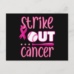 Slå Ut Cancer Softbollboll Mammografi Rosa Vykort