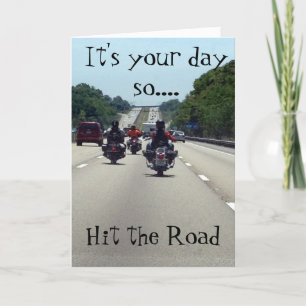 **SLÅ VÄG** = MOTORCYKLE STIL BIRTHDAY KORT