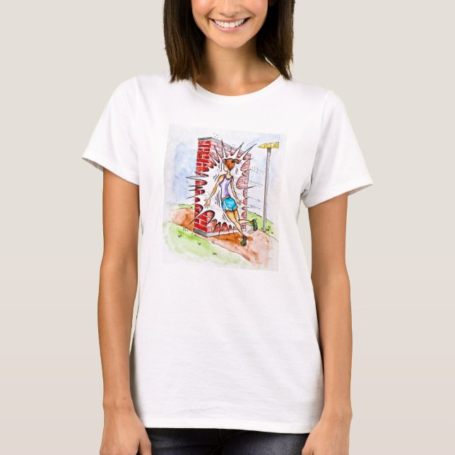 Slå väggspringet tee shirt (Framsida)