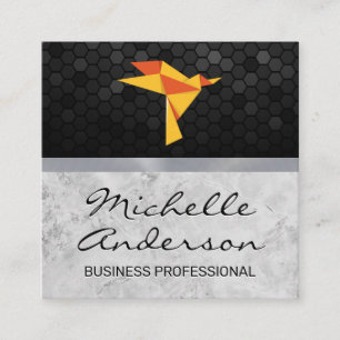 Slab Marble   Geometric Origami Bird Icon Fyrkantigt Visitkort