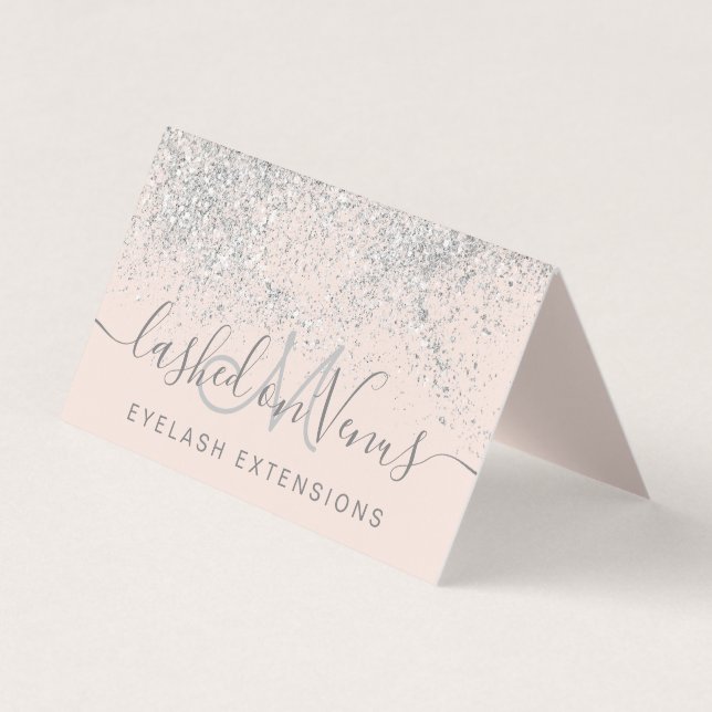 Släcker hårstrummor från pastellerna öga silver visitkort (Framsida)