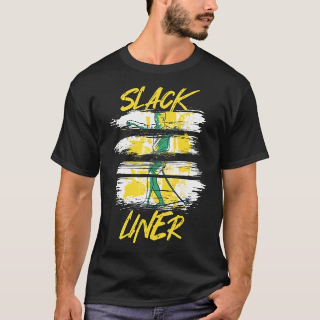 Slackliner Slackline Slackline Tricklining Highl T Shirt (Framsida)