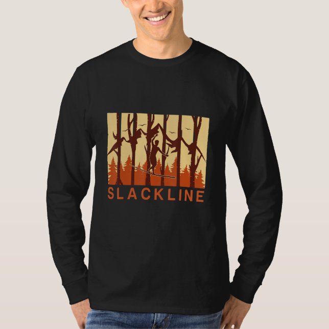 Slacklining Slacken Funny Blanace Slackilines Gift T Shirt (Framsida)