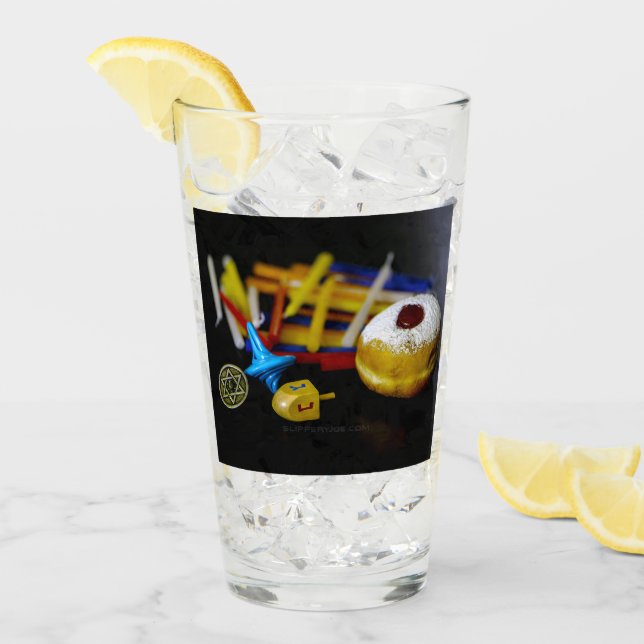 SladdrigJoe Hanukkah symbolisk stilleben högtid e Glaskopp (Framsida Ice)