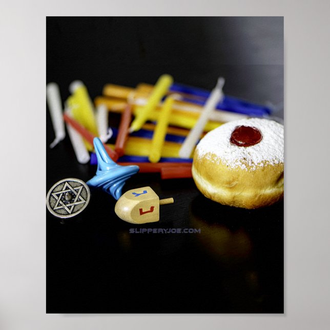 SladdrigJoe Hanukkah symbolisk stilleben högtid e Poster (Framsidan)