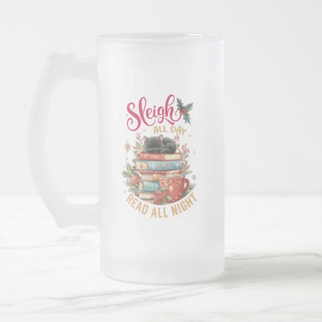 Slädra Hela Dagen Läs Hela Natten  Frostat Ölglas (Vänster)