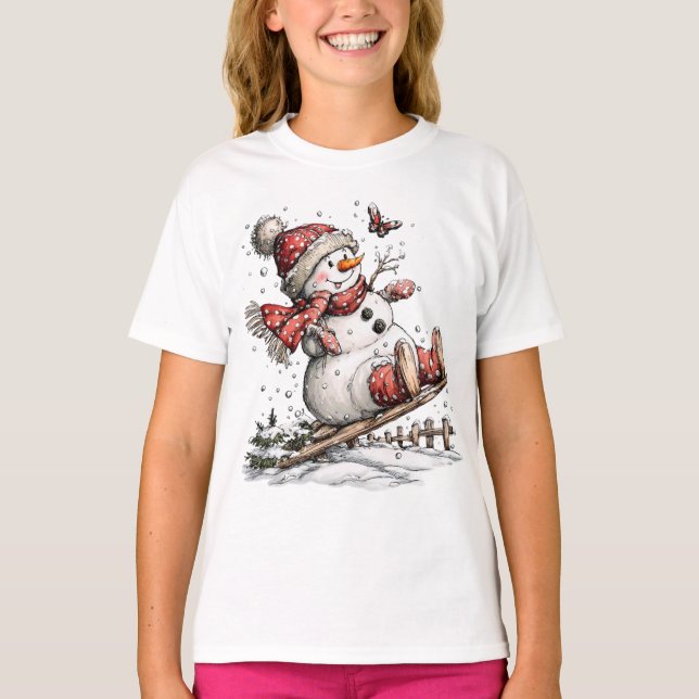 Slädtur I Snö T-Shirt (Framsida)