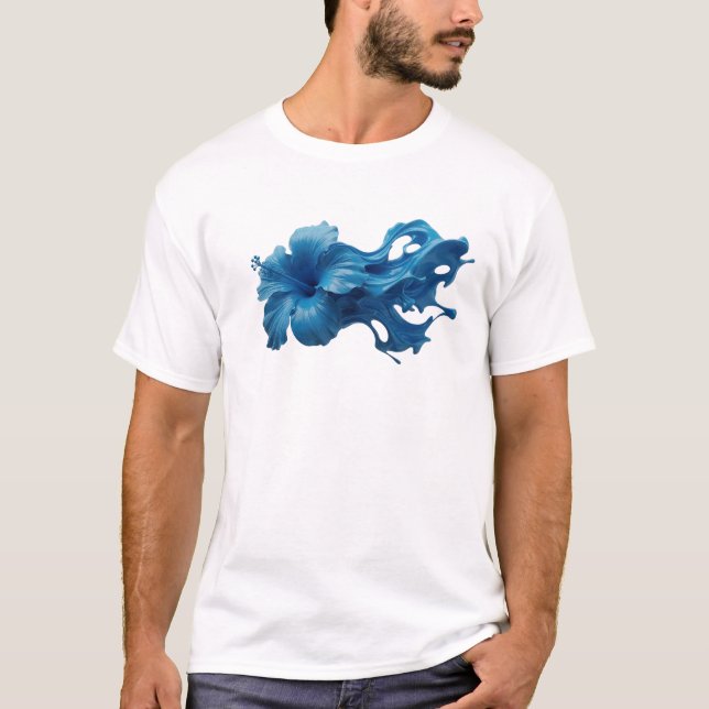 Slående ABSTRAKT BLOMMA Modeutskrift T Shirt (Framsida)