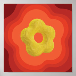Slående apelsinblomma Konstaffisch - Fyrkantig des Poster