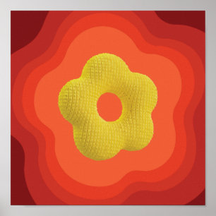 Slående apelsinblomma Konstaffisch - Fyrkantig des Poster
