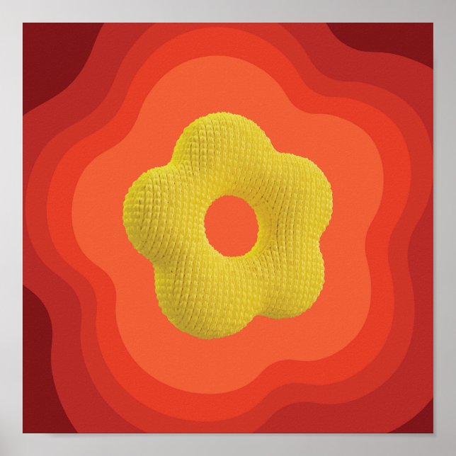Slående apelsinblomma Konstaffisch - Fyrkantig des Poster (Framsidan)