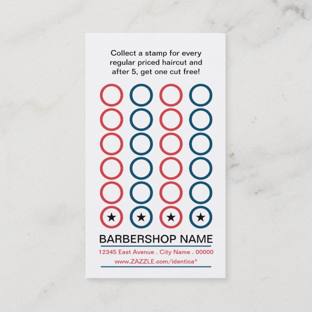 slående barbershop-kort lojalitetskort (Baksida)