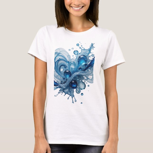 Slående blå VATTENSTänk Statement T-shirt (Framsida)