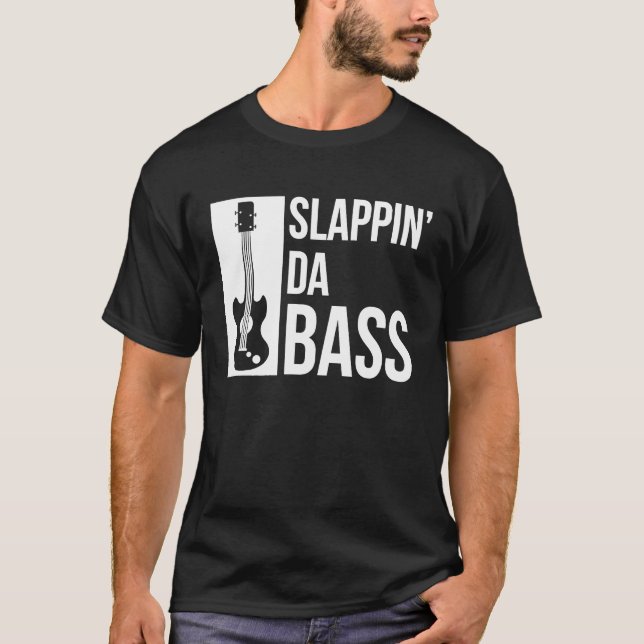 Slående Da Bas Rolig Cool Gitarr Musik Älskare T Shirt (Framsida)
