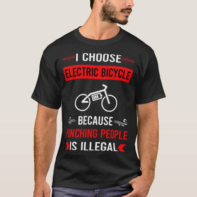 Slående Elcykel E Cykel Ebike T Shirt (Framsida)