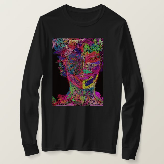 Slående färger Kvinnlig Silhuett  T Shirt (Design framsida)