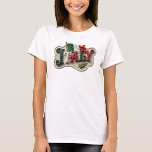 Slående grön ITALIEN specialdesignad t-shirt