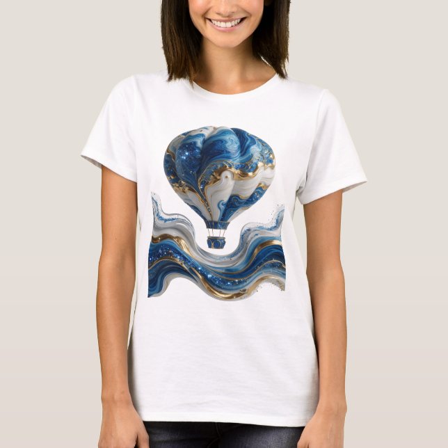 Slående Guld ABSTRAKT KONSTUtskriftsdesign T Shirt (Framsida)