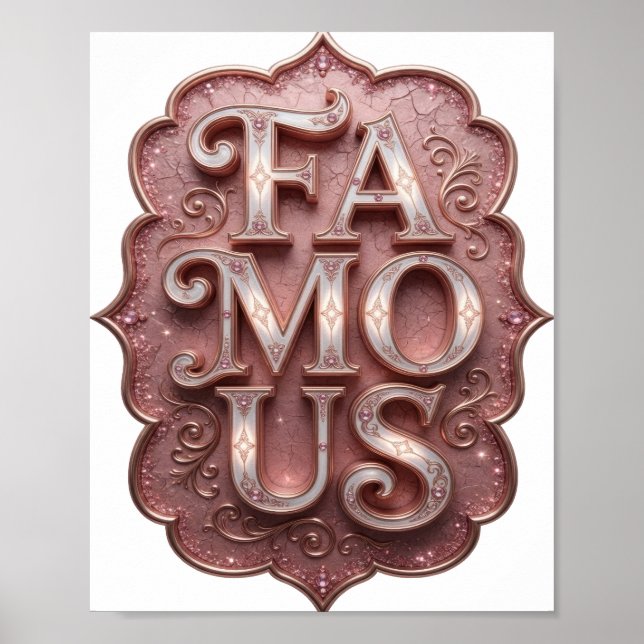 Slående Guld BERÖMD Design Poster (Framsidan)