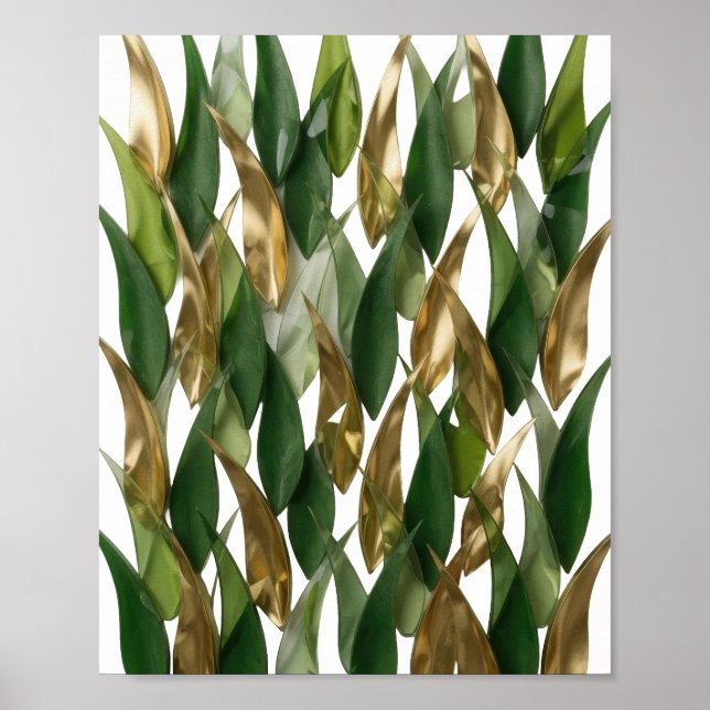 Slående guld BLADFUSION 3D Textkonst Poster (Framsidan)