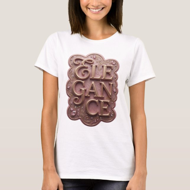 Slående guld ELEGANS Design T Shirt (Framsida)