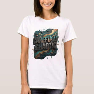 Slående guld FÖRSIKTIGT KAOTISK Statement T-shirt