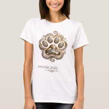 Slående Guld STOLT HUND Slogan Design
