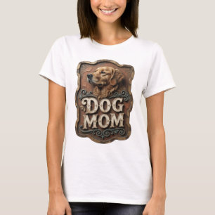 Slående guldbaserad DOG MOM T-shirt-design T Shirt
