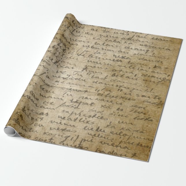 Slående in papper rulle för vintagehandskriftstil presentpapper (Utrullad)