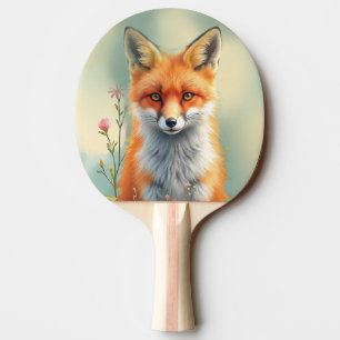 Slående ögon på en listig röd räv pingisracket