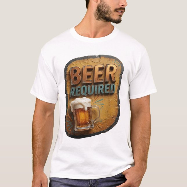Slående ÖL KRÄVS Textdesign T Shirt (Framsida)