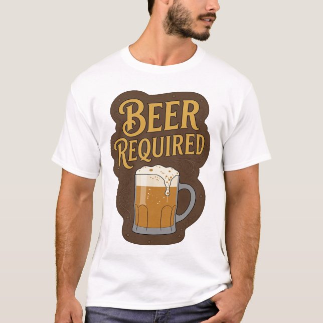 Slående ÖL KRÄVS Tryck T Shirt (Framsida)